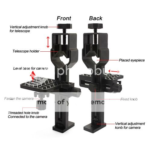 Universal Digital Camera Mount Adapter 2845mm for Spotting Scopes